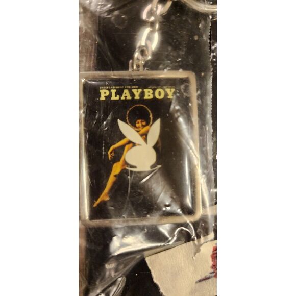 PLAYBOY Accessories - Early 2000 Playboy Vintage Cover Black Bunny Keychain ~ New~ RARE Employee Gift‎